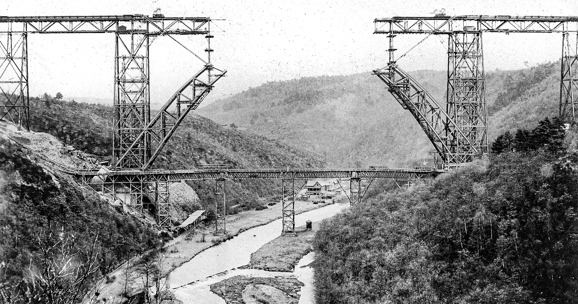 Bau der Müngstener Brücke